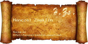 Henczel Zsaklin névjegykártya